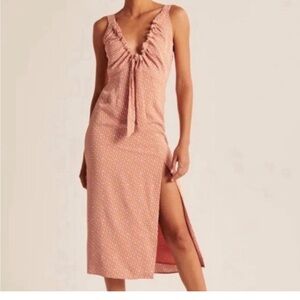 Abercrombie & Fitch Tie Front Adjustable Strap Midi Dress NWT